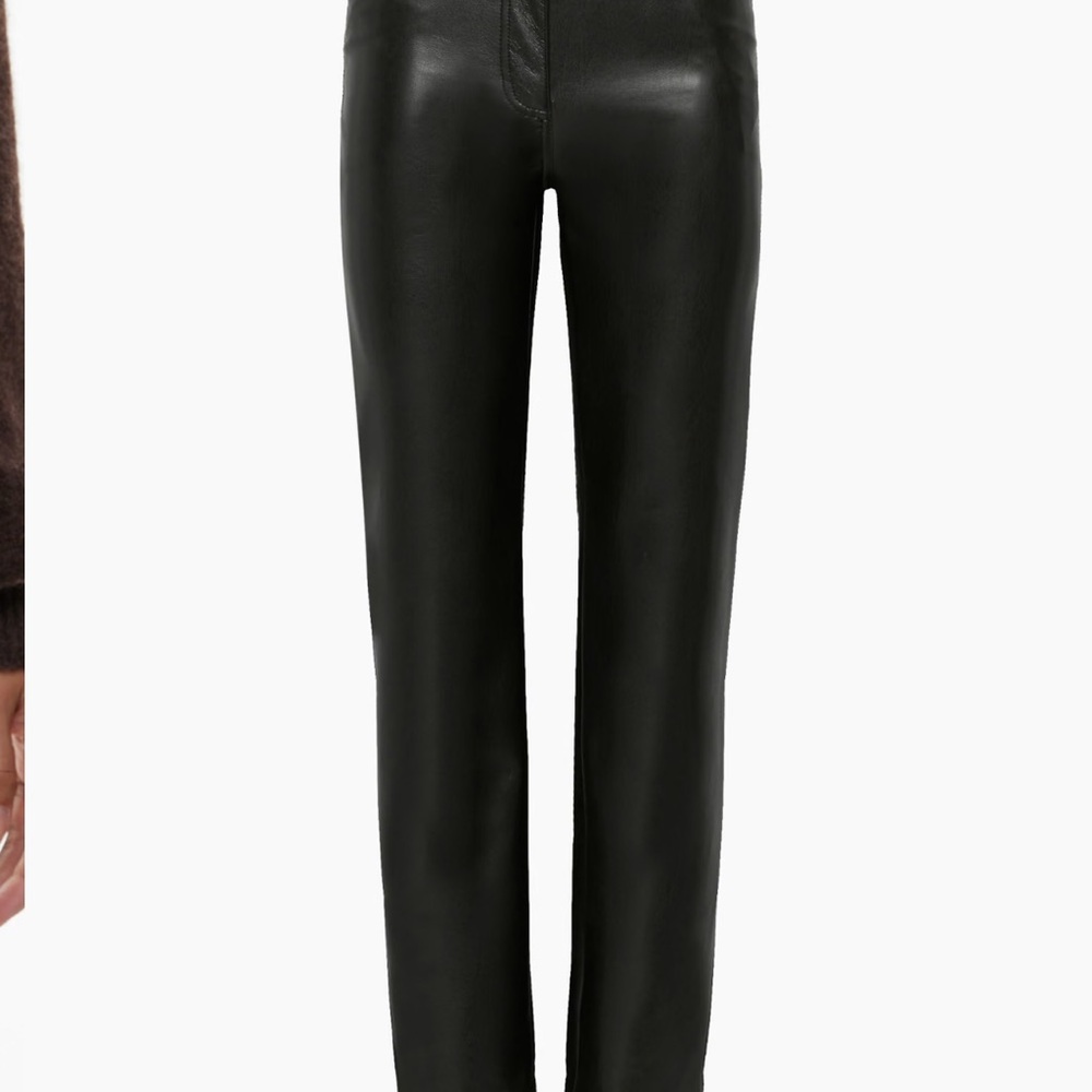 Aritzia Wilfred The Melina Pant high waisted vegan leather pants in Black - Picture 6 of 11